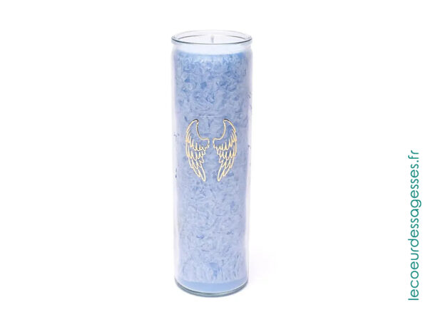 Bougie Stéarine Bleu sans Parfum en verre