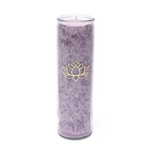 Bougie Stéarine Verre Lilas 2 - Le coeur des sagesses