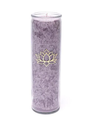 Bougie Stéarine Verre Lilas 2 - Le coeur des sagesses
