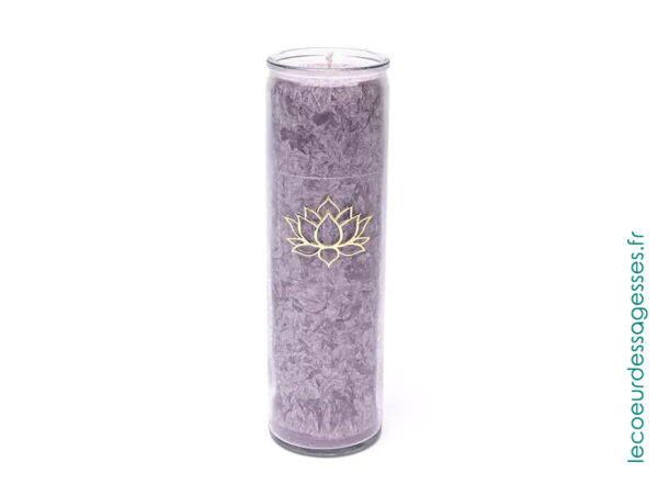 Bougie Stéarine Verre Lilas 2 - Le coeur des sagesses