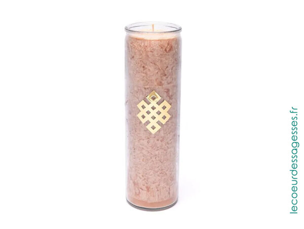 Bougie Stéarine Verre Marron Clair 2 - Le coeur des sagesses