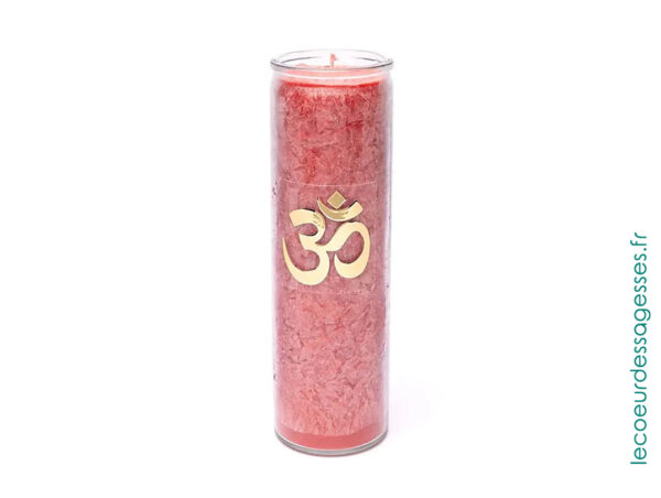Bougie Stéarine Rouge sans Parfum en verre