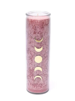 Bougie Stéarine Verre Rose - Le coeur des sagesses