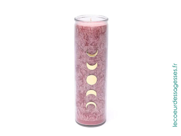 Bougie Stéarine Verre Rose - Le coeur des sagesses
