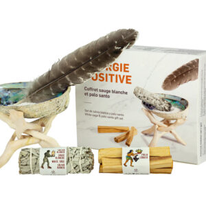 Set Énergie Positive – Coffret rituel avec sauge blanche et encens aromatique