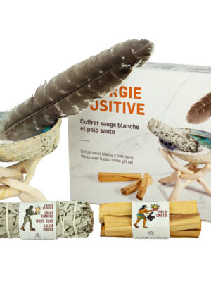 Set Énergie Positive – Coffret rituel avec sauge blanche et encens aromatique