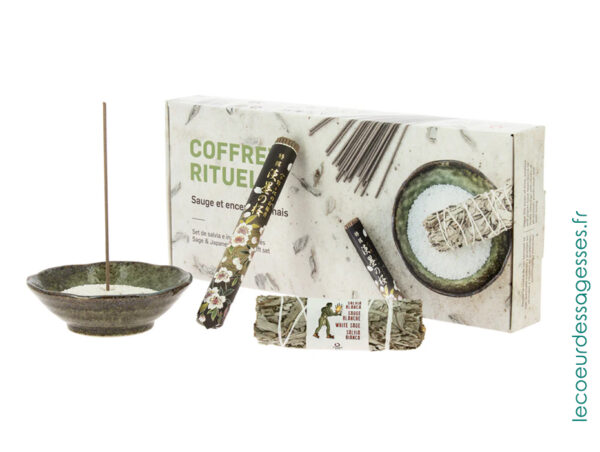 Coffret Rituels Sauge Blanche et Encens Japonais Tokusen Sakura